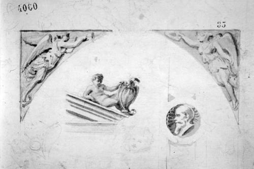 elementi decorativi architettonici (dipinto) di Cavoti Pietro (seconda metà sec. XIX)