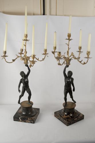 nudo virile (candeliere, coppia) - produzione Italia meridionale (secondo quarto sec. XIX)
