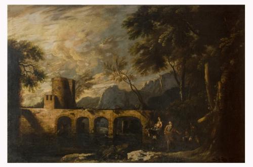 fuga in Egitto (dipinto) - ambito napoletano (sec. XVIII)