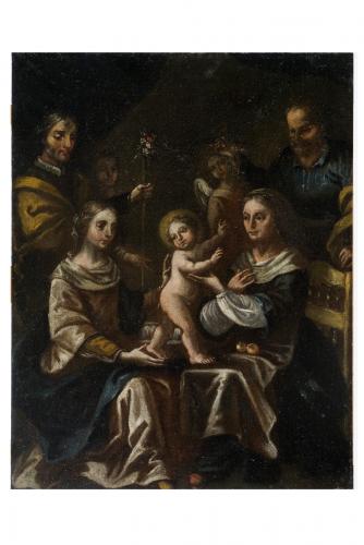 Madonna con Bambino e Santi (dipinto) - ambito pugliese (sec. XVII)