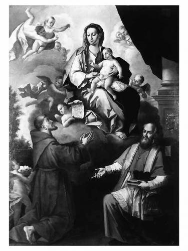 Madonna con Bambino e i santi Francesco d'Assisi e Francesco di Sales (dipinto) - ambito pugliese (prima metà sec. XVIII)