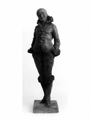 Pagliaccio, figura maschile (statuetta, serie) di Fiore Nicola (sec. XX)