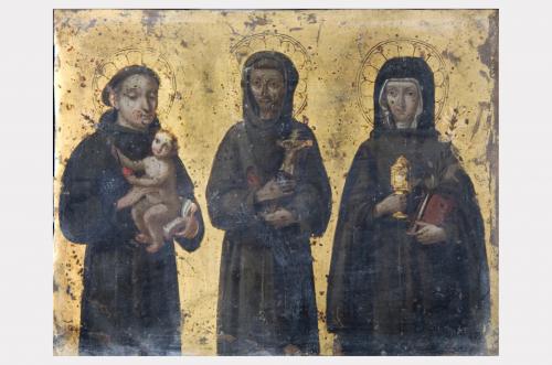 Sant' Antonio, san Francesco, santa Chiara (dipinto) - ambito pugliese (sec. XVI)