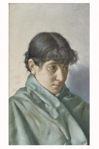ritratto di fanciulla (dipinto) di Rossi P (sec. XIX)