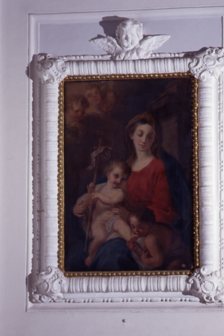 Madonna con Bambino e San Giovannino (dipinto) di Bonito Giuseppe (scuola) (prima metà sec. XVIII)