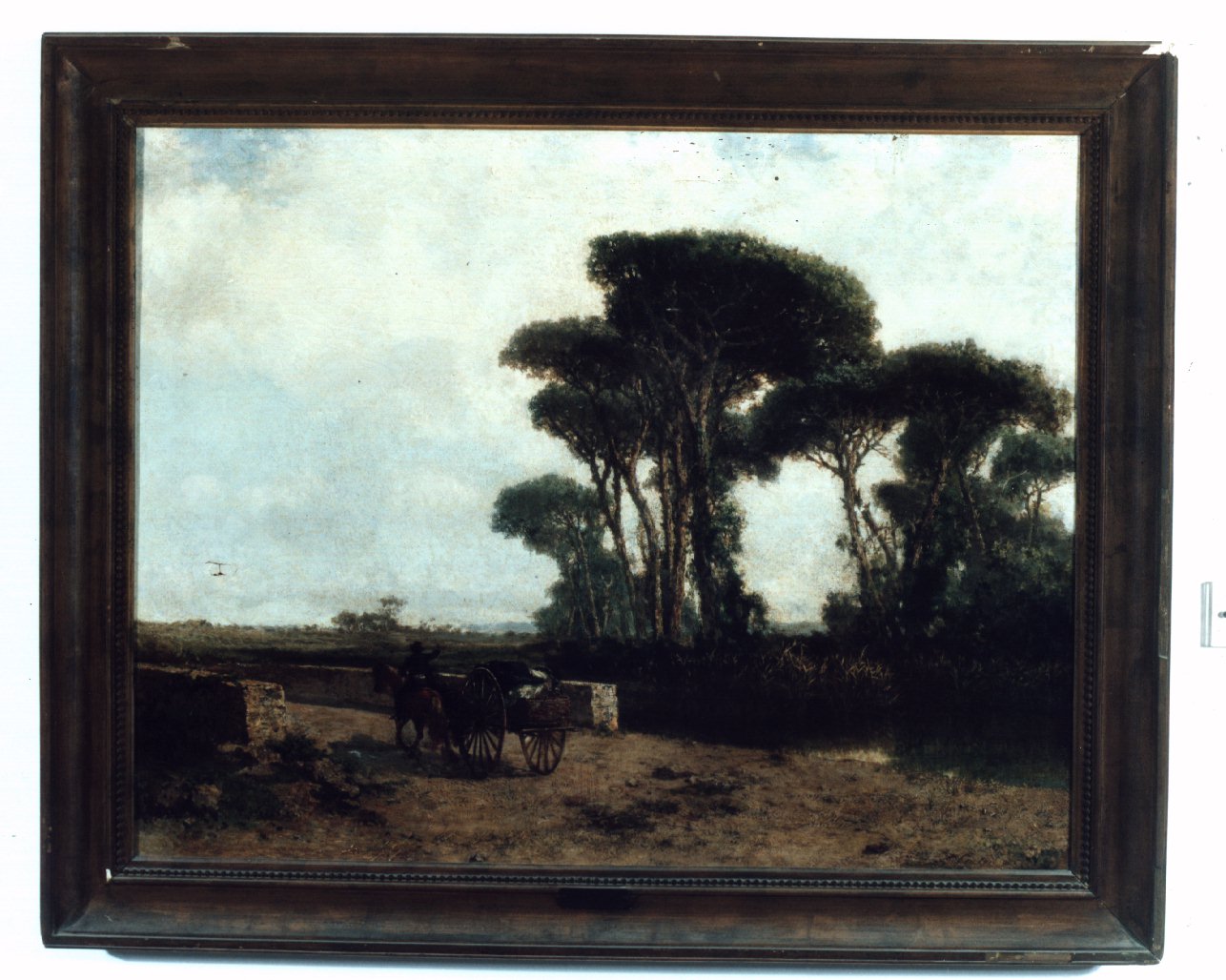 paesaggio campestre con carro (dipinto) di Cortese Federico (seconda metà, ultimo quarto sec. XIX, sec. XIX)
