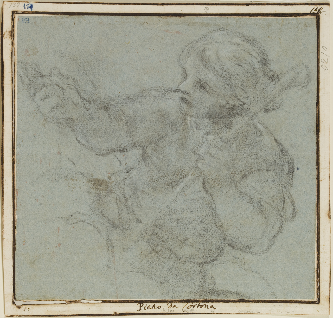 studio di pastore (disegno) di Berrettini Pietro detto Pietro da Cortona (secondo quarto sec. XVII)