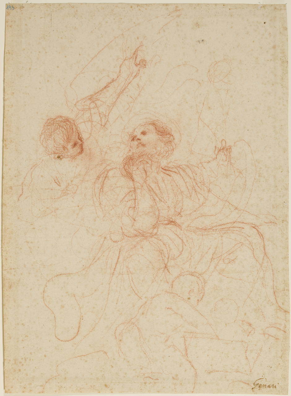 studio per il profeta Geremia (disegno) di Barbieri Giovan Francesco detto Guercino (secondo quarto sec. XVII)