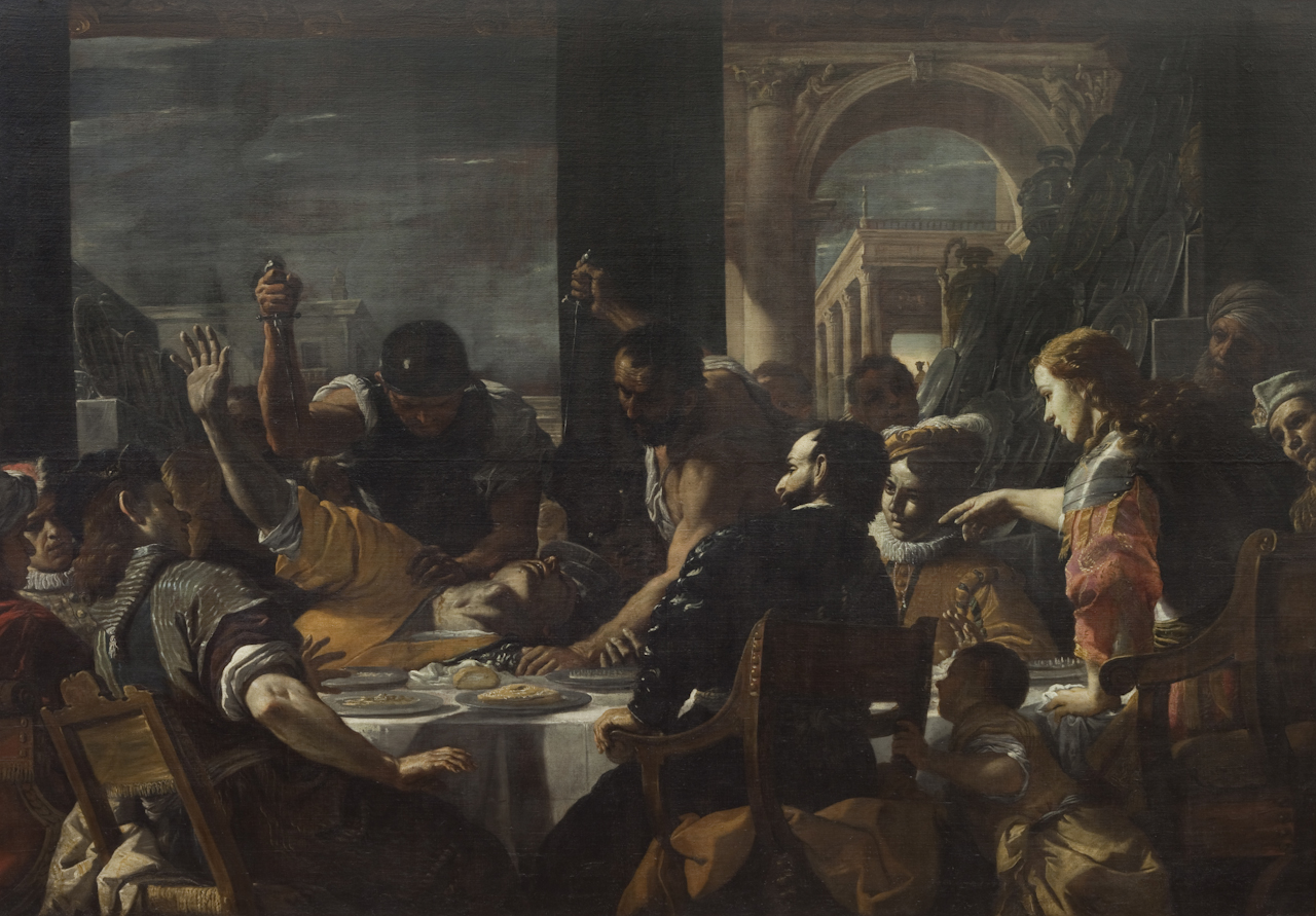 convito di baldassarre (dipinto) di Preti Mattia detto Cavalier Calabrese (sec. XVII)