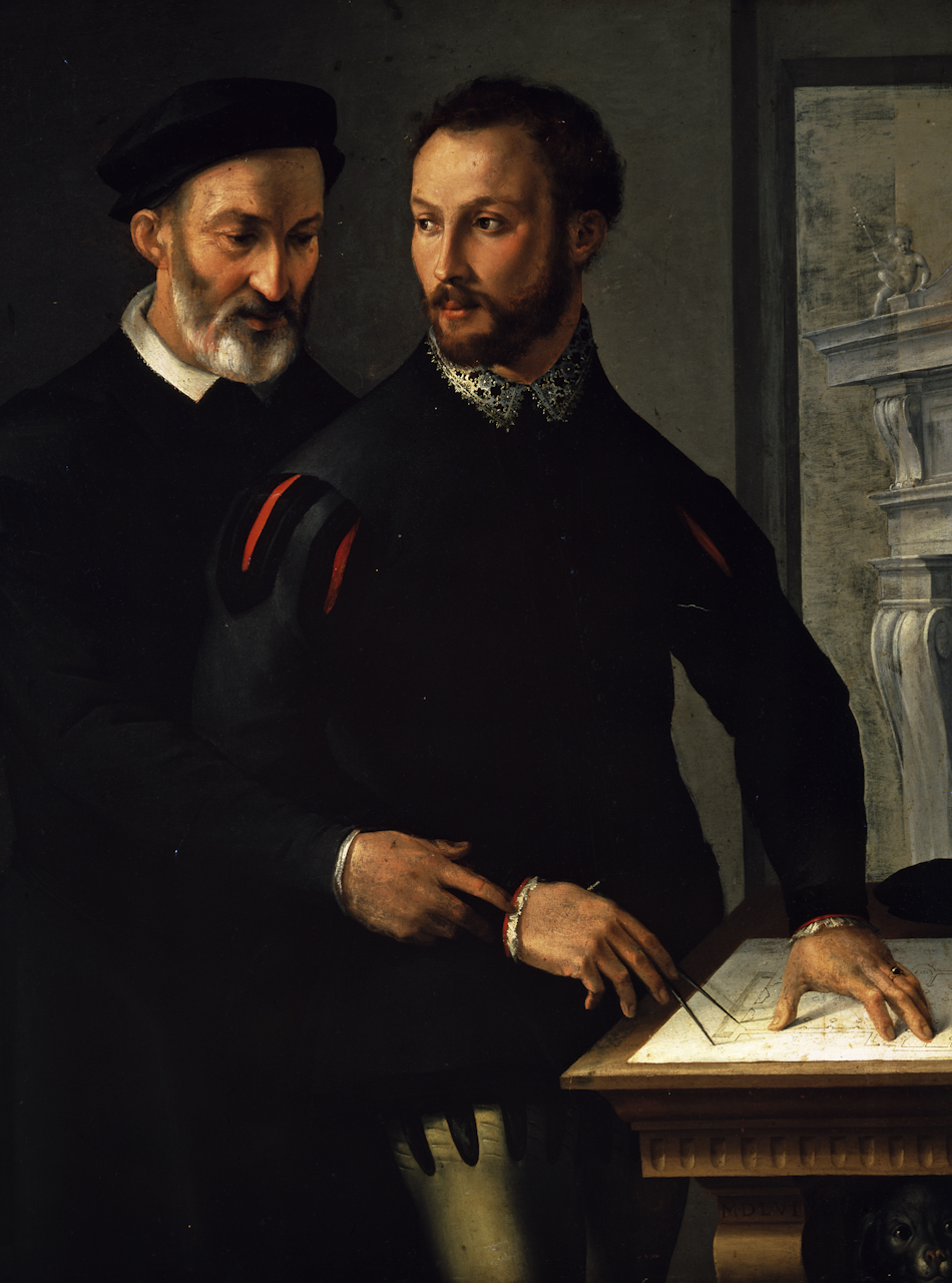 Doppio ritratto maschile (dipinto) di Manzuoli Tommaso detto Maso da San Friano (sec. XVI)