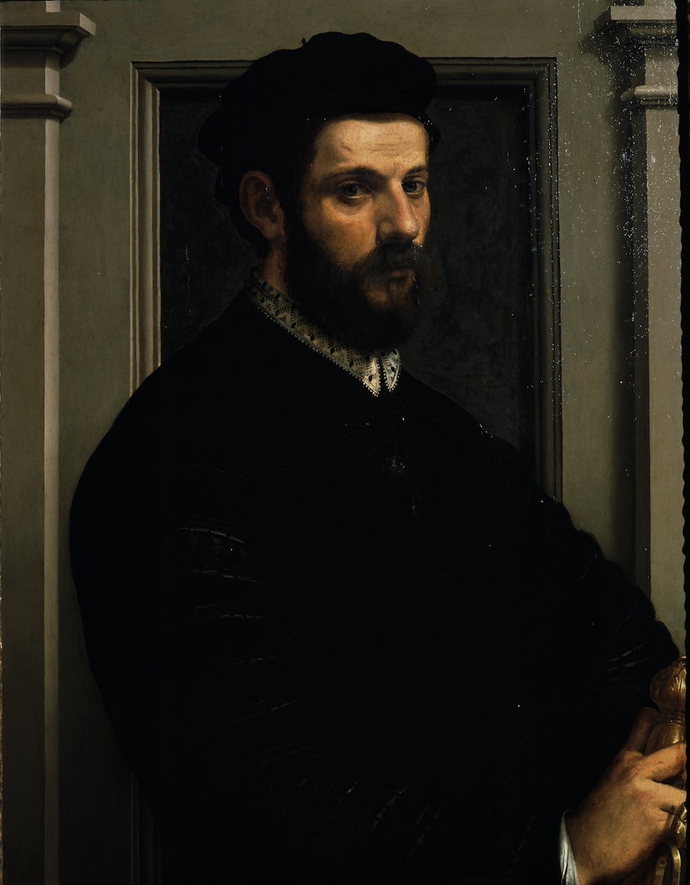 Autoritratto in abiti da gentiluomo (dipinto) di De Rossi Francesco detto Cecchino Salviati (sec. XVI)