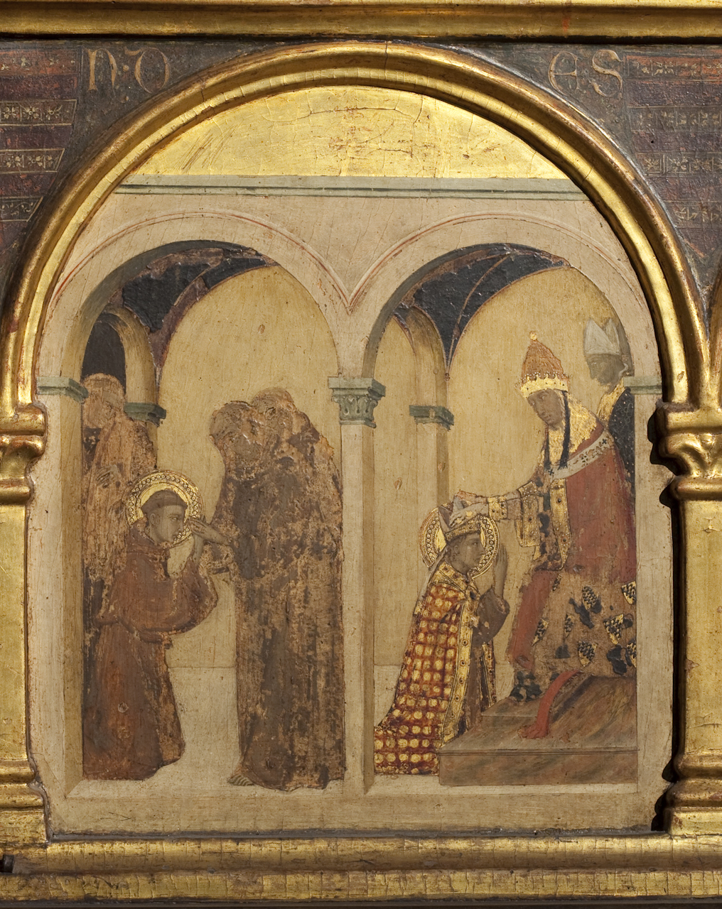 San Ludovico di Tolosa viene incoronato vescovo (dipinto, elemento d'insieme) di Martini Simone (sec. XIV)
