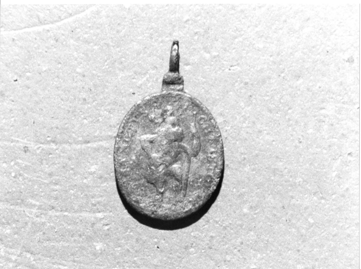 San Cristoforo (medaglia devozionale, opera isolata) - bottega campana (sec. XVII)