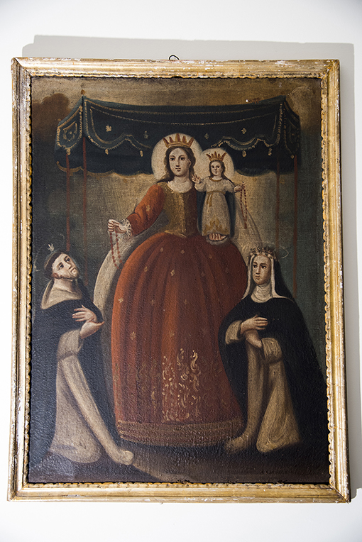 Madonna del Rosario con San Domenico e Santa Caterina da Siena (dipinto) - ambito Italia meridionale (seconda metà sec. XIX)