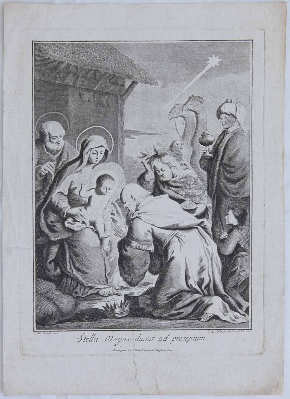 Adorazione dei magi (stampa, serie) di De Col Pellegrino, Novelli Pietro Antonio - ambito veneto (secc. XVIII/ XIX)