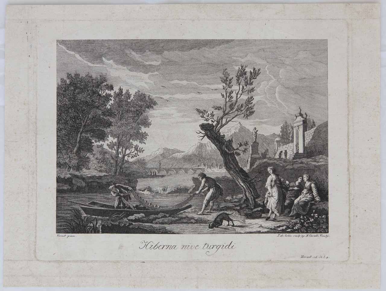 Paesaggio fluviale (stampa, serie) di De Col Pellegrino - ambito veneto (secc. XVIII/ XIX)