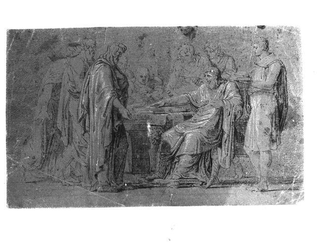 Cristo davanti a Caifa (disegno, opera isolata) - ambito campano (fine XVIII)