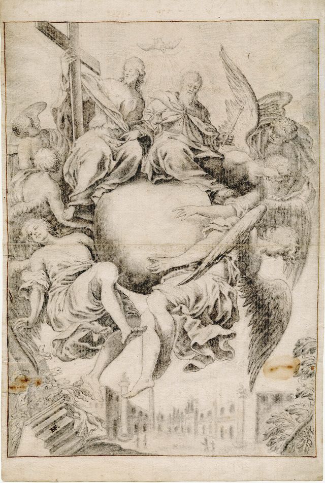 Gloria della Trinità (disegno, opera isolata) di Falocco Niccolò (attribuito) - ambito molisano (terzo quarto XVIII)