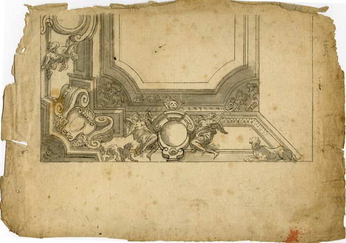 studio per la decorazione di un soffitto (disegno, opera isolata) di Brunetti Ciriaco (attribuito) - ambito molisano (seconda metà XVIII)