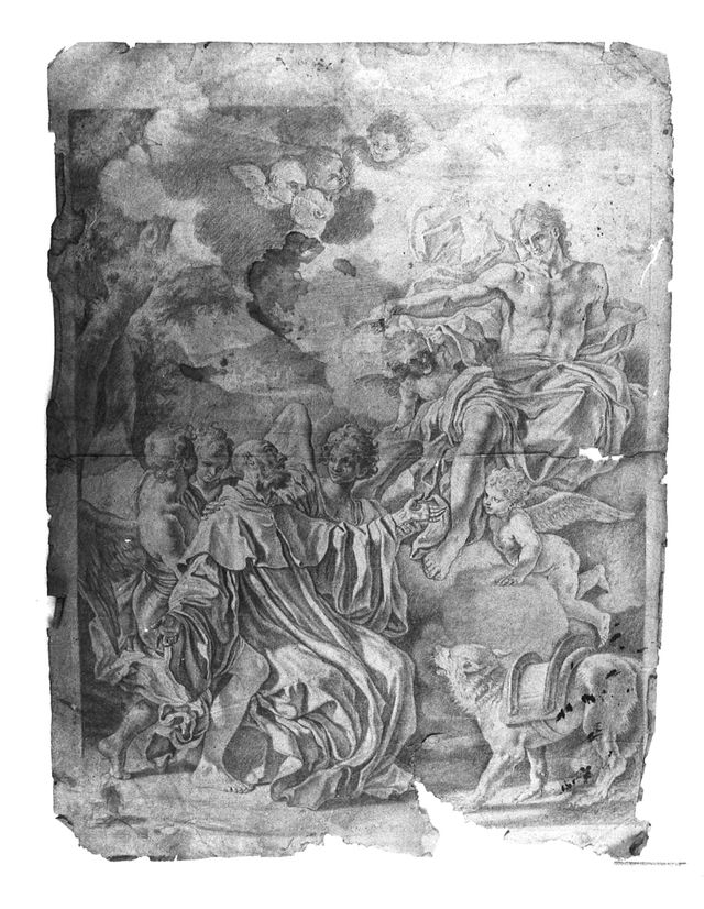 Visione di S. Gugliemo da Vercelli (disegno, opera isolata) di Falocco Niccolò (attribuito) - ambito molisano (seconda metà XVIII)