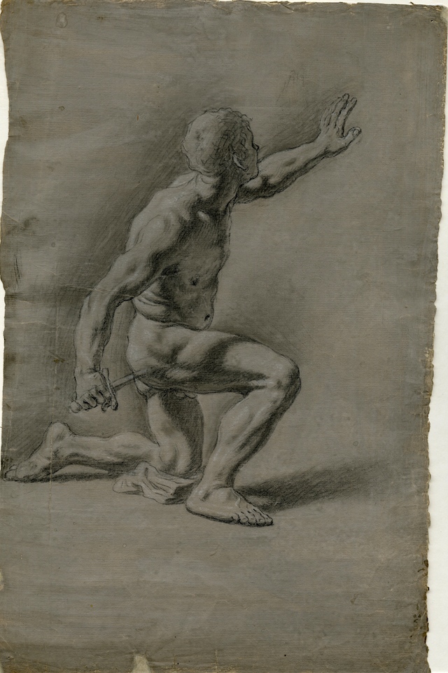 Studio di nudo (disegno, opera isolata) di Brunetti Ciriaco (attribuito) - ambito Italia centro-meridionale (seconda metà XVIII)