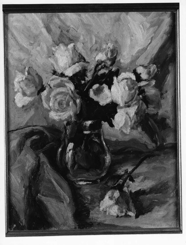 vaso con fiori (dipinto) di Fiorentino (attribuito) (prima metà XX)