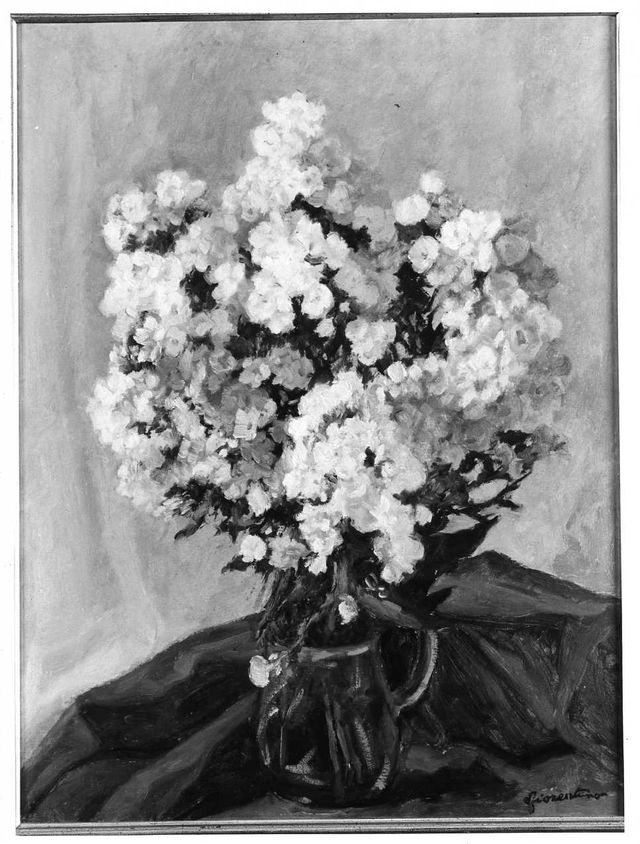 vaso con fiori (dipinto) di Fiorentino (prima metà XX)
