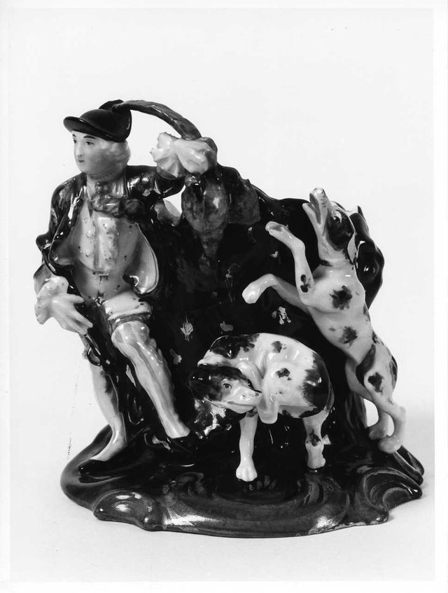 cacciatore con cani (vaso) - manifattura di Meissen (XIX)