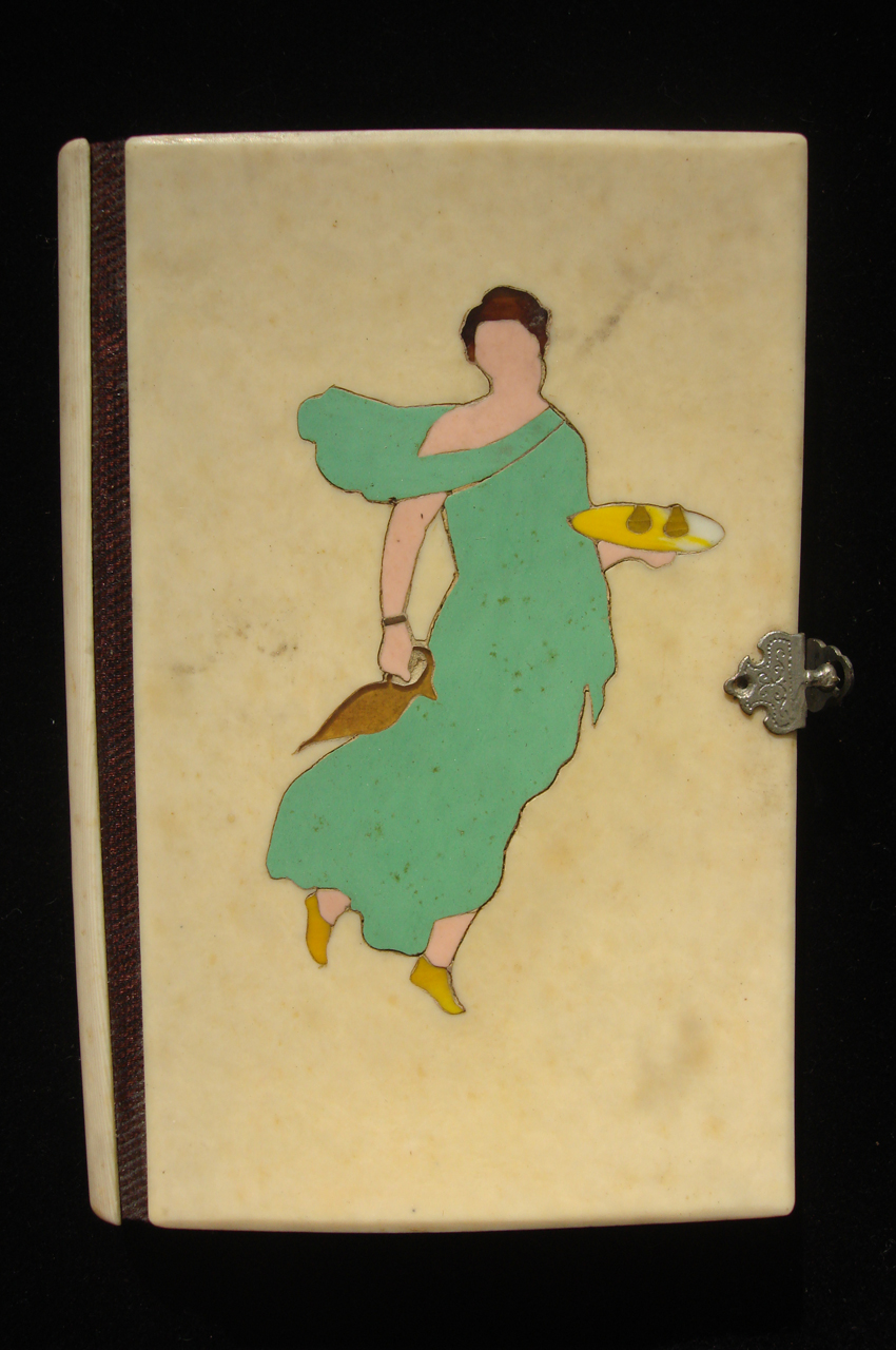 figura femminile che serve bevande (libretto) di Taverna Enrico (scuola) (prima metà sec. XX)