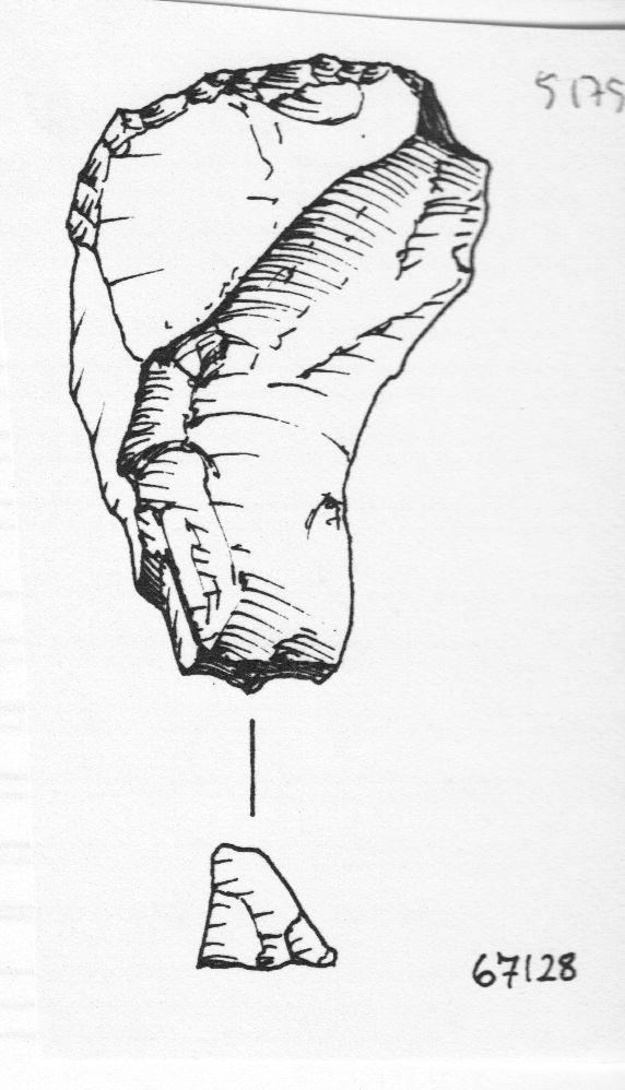 grattatoio, grattatoio frontale lungo (inizio Paleolitico medio)