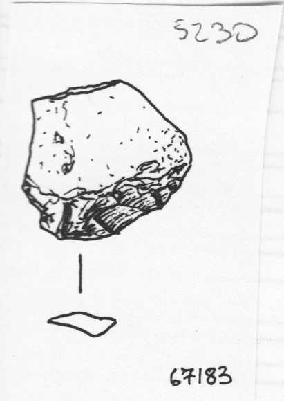 raschiatoio, raschiatoio trasversale rettilineo (inizio Paleolitico medio)