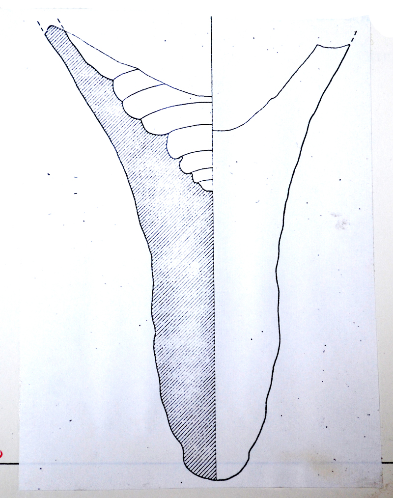 anfora, Ostia XXII (?), puntale (III-IV sec. d.C)