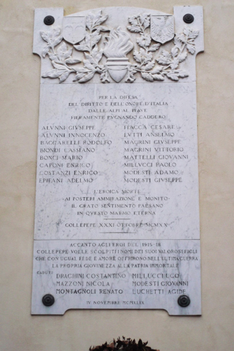 lapide commemorativa ai caduti - ambito italiano (sec. XX, sec. XX)