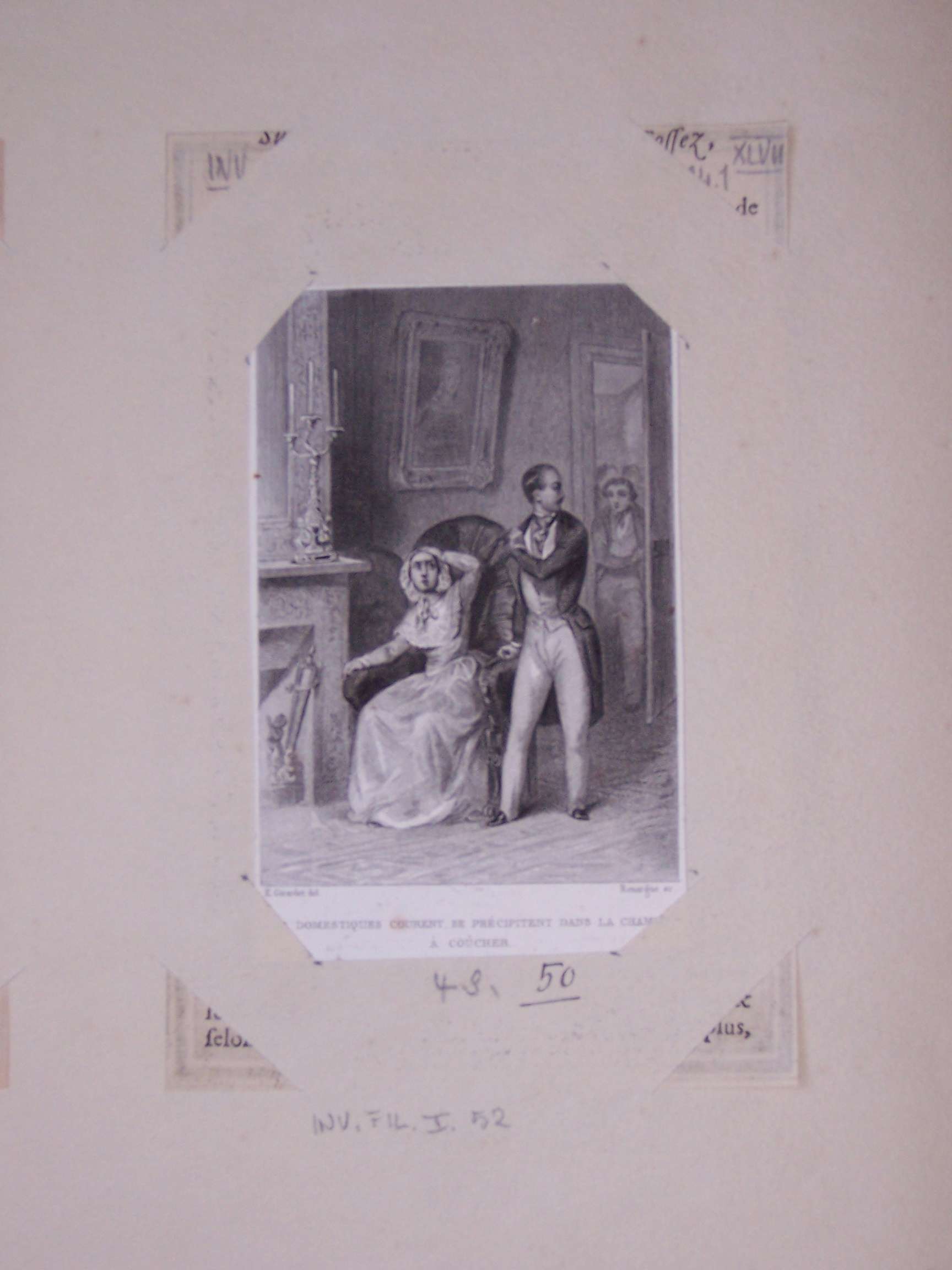 coppia in salotto (stampa) di Rouargue, Girardet Karl (sec. XIX)