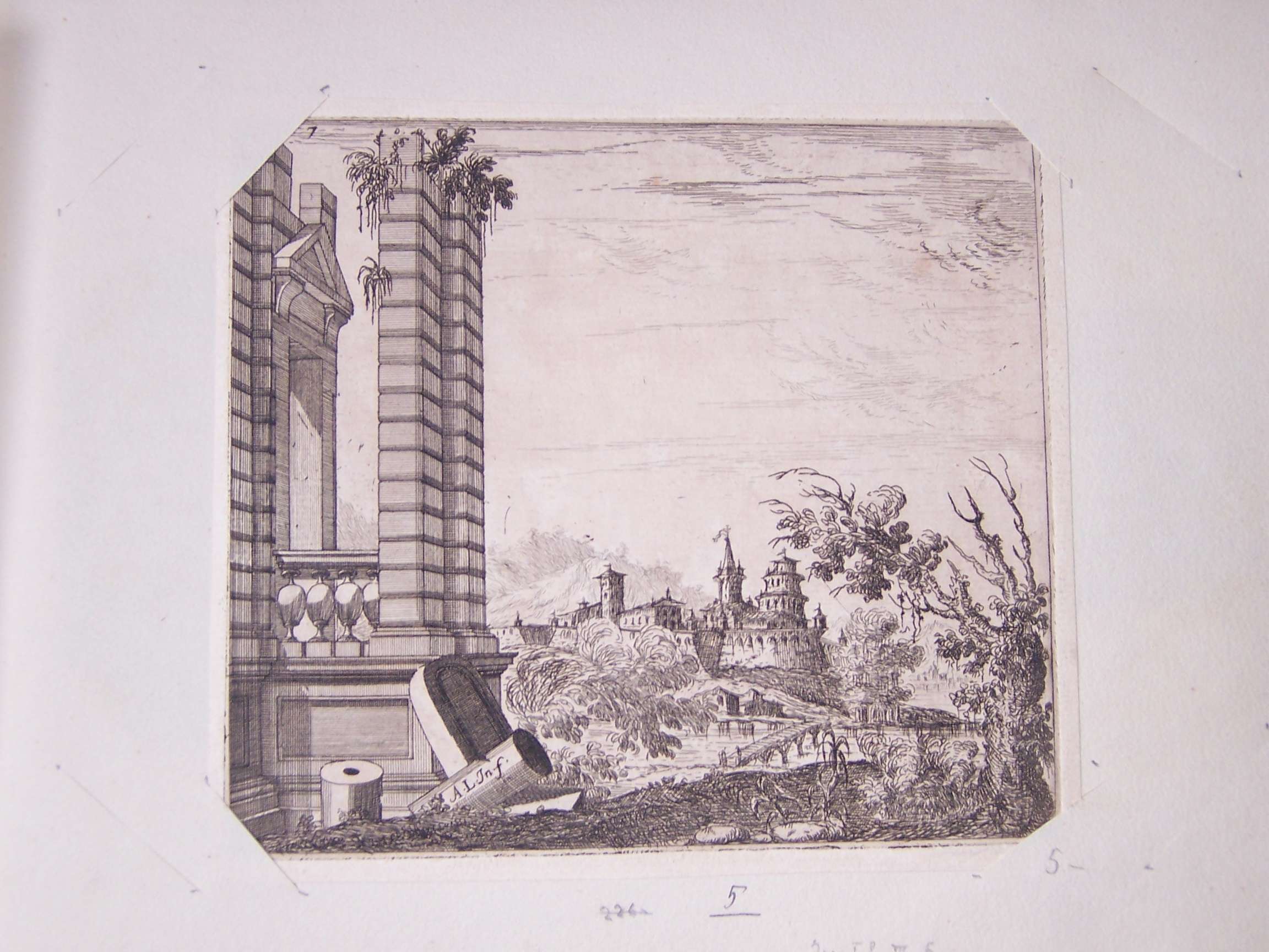 architettura illusionistica (stampa) di Landi Antonio (sec. XVIII)