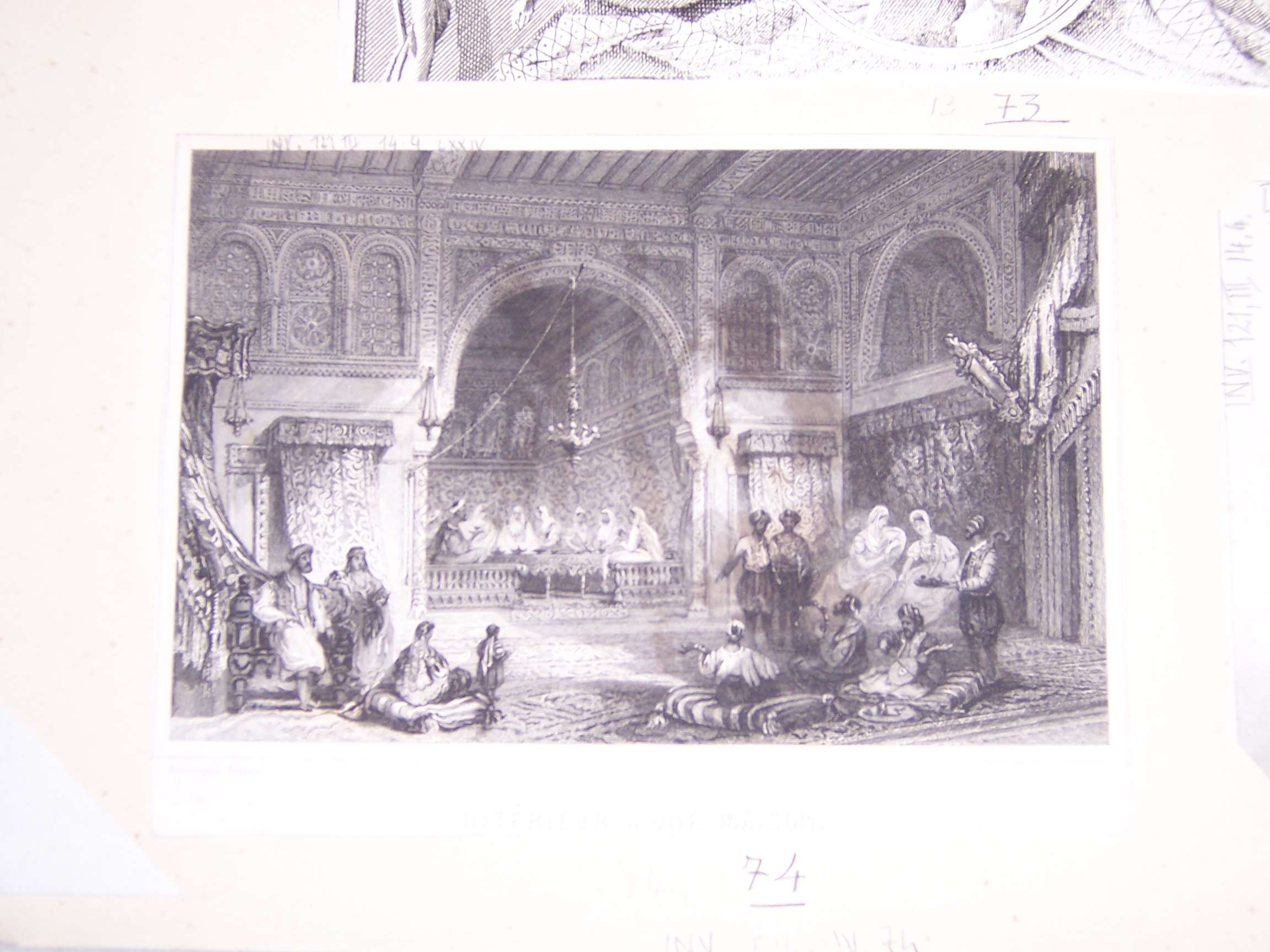 interno di casa araba (stampa) di Rouargue Emile (sec. XIX)