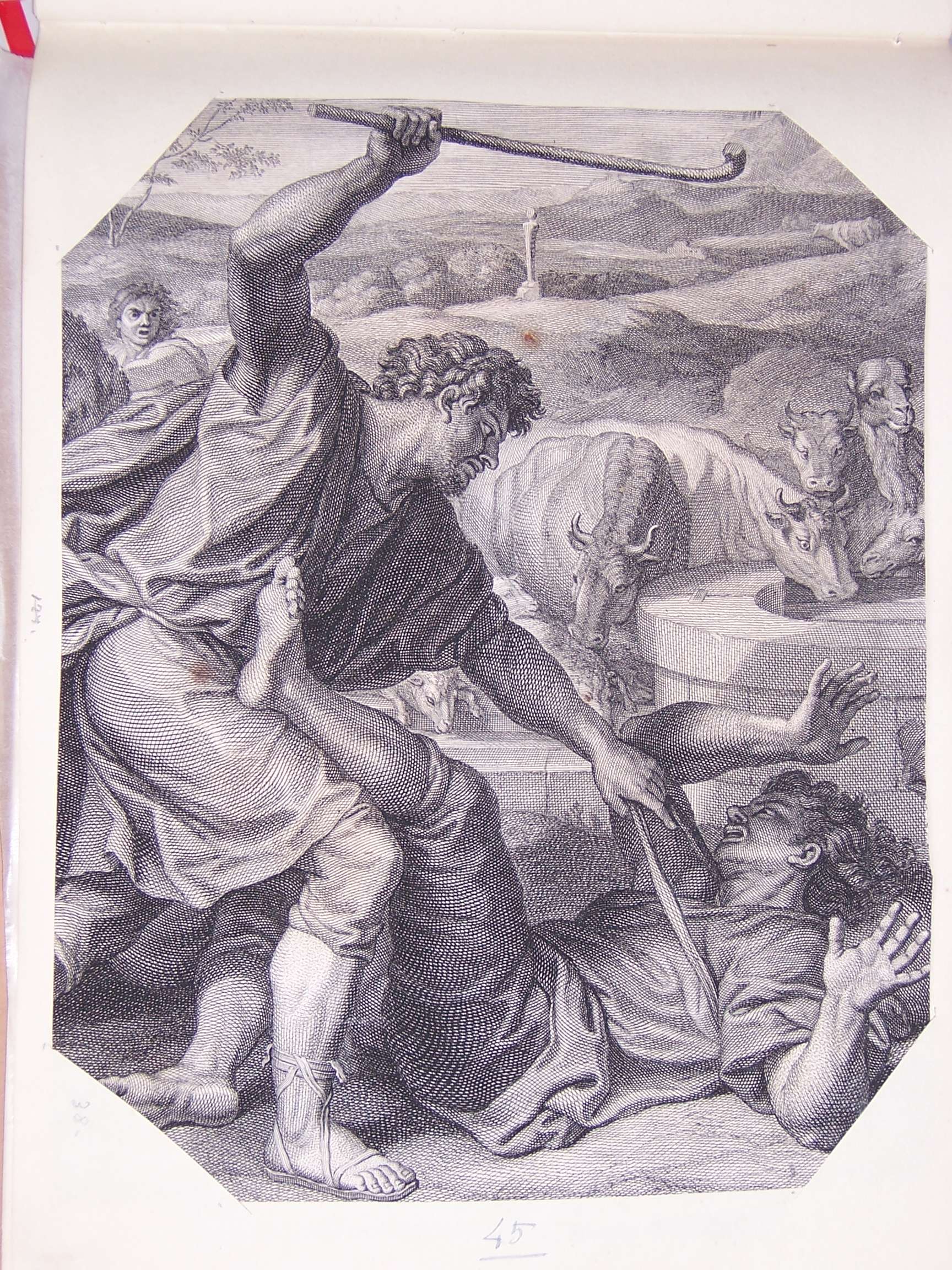 Caino uccide Abele (stampa) - ambito europeo (sec. XVII)