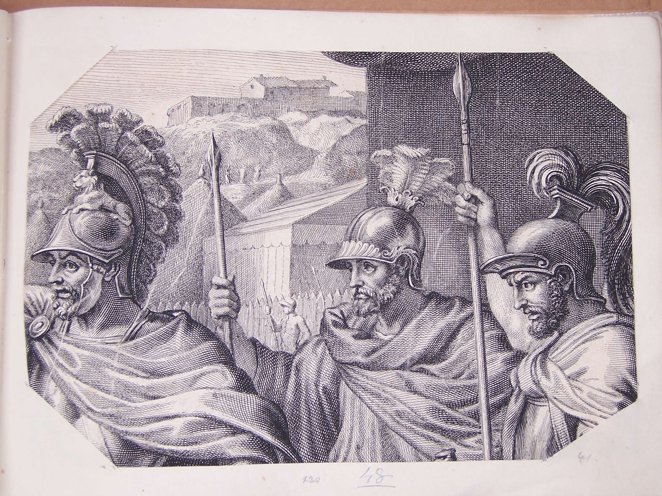 tre ufficiali romani (stampa) - ambito europeo (sec. XVIII)