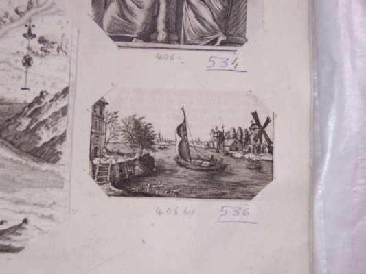 veduta di baia con mulino (stampa tagliata, frammento) - ambito italiano (sec. XVI)