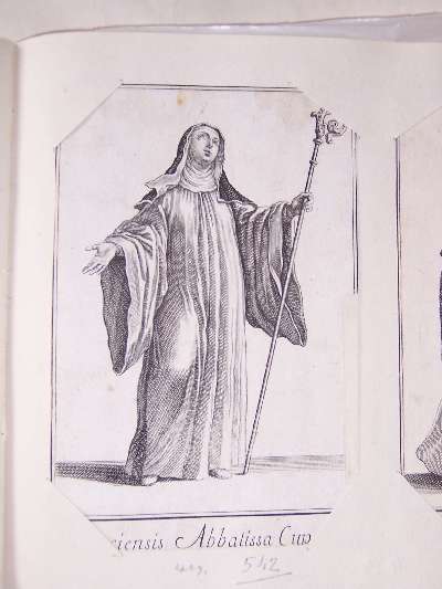 ritratto di Badessa (stampa tagliata, frammento) - ambito europeo (sec. XVIII)