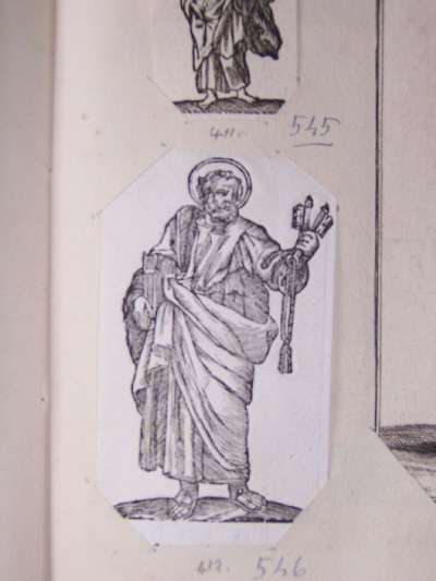 San Pietro (stampa tagliata, frammento) - ambito europeo (sec. XVI)
