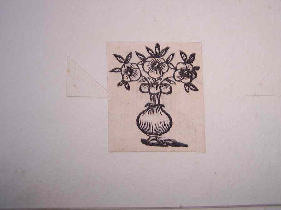 vaso con fiori (stampa smarginata) - ambito europeo (sec. XVIII)