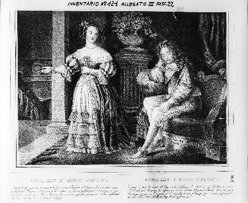Luigi XIV e Maria Mancini (stampa) - ambito europeo (secc. XVII/ XVIII)