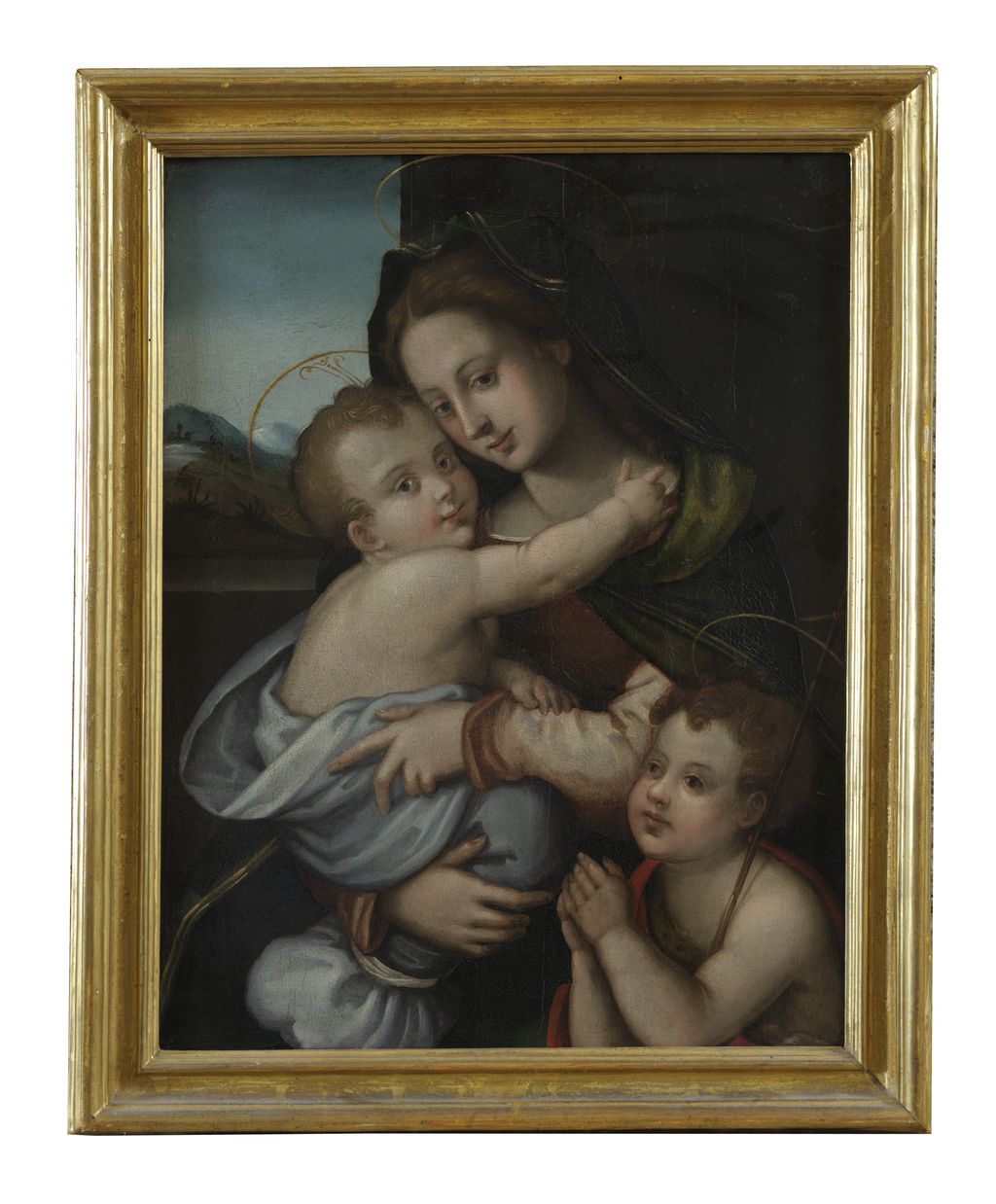 Madonna con Bambino e San Giovannino, Madonna con Bambino e San Giovanni Battista bambino (dipinto) - ambito fiorentino (sec. XVI)