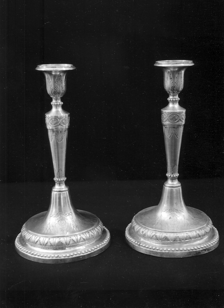 candeliere, coppia di Del Giudice Giuseppe (bottega), Del Giudice Gennaro (bottega) (fine/ inizio secc. XVIII/ XIX)