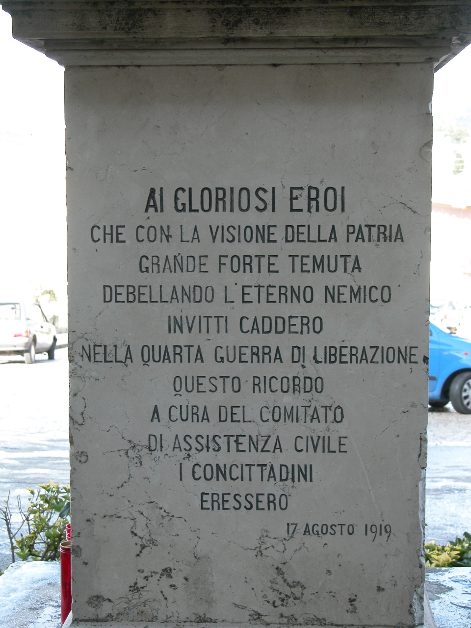 monumento ai caduti - ad obelisco di Bruno T, Ditta Musicca (sec. XX)