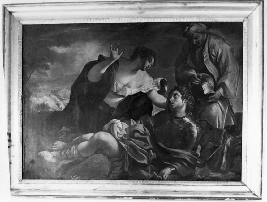 Camilla Orazia accorre al capezzale del suo promesso sposo ferito (dipinto) - ambito campano (prima metà sec. XIX)