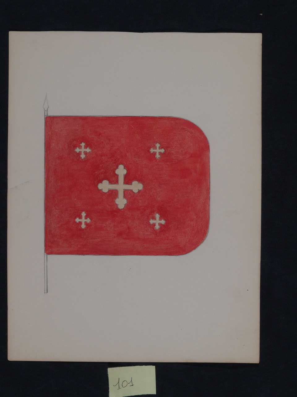 Bandiera, vessillo (disegno, elemento d'insieme) - ambito torinese (prima metà sec. XX)