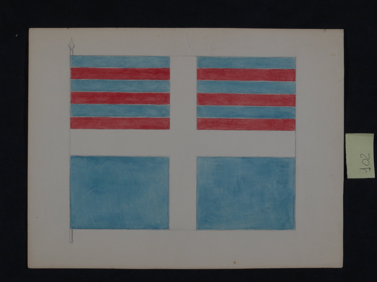 Bandiera, vessillo (disegno, elemento d'insieme) - ambito torinese (prima metà sec. XX)