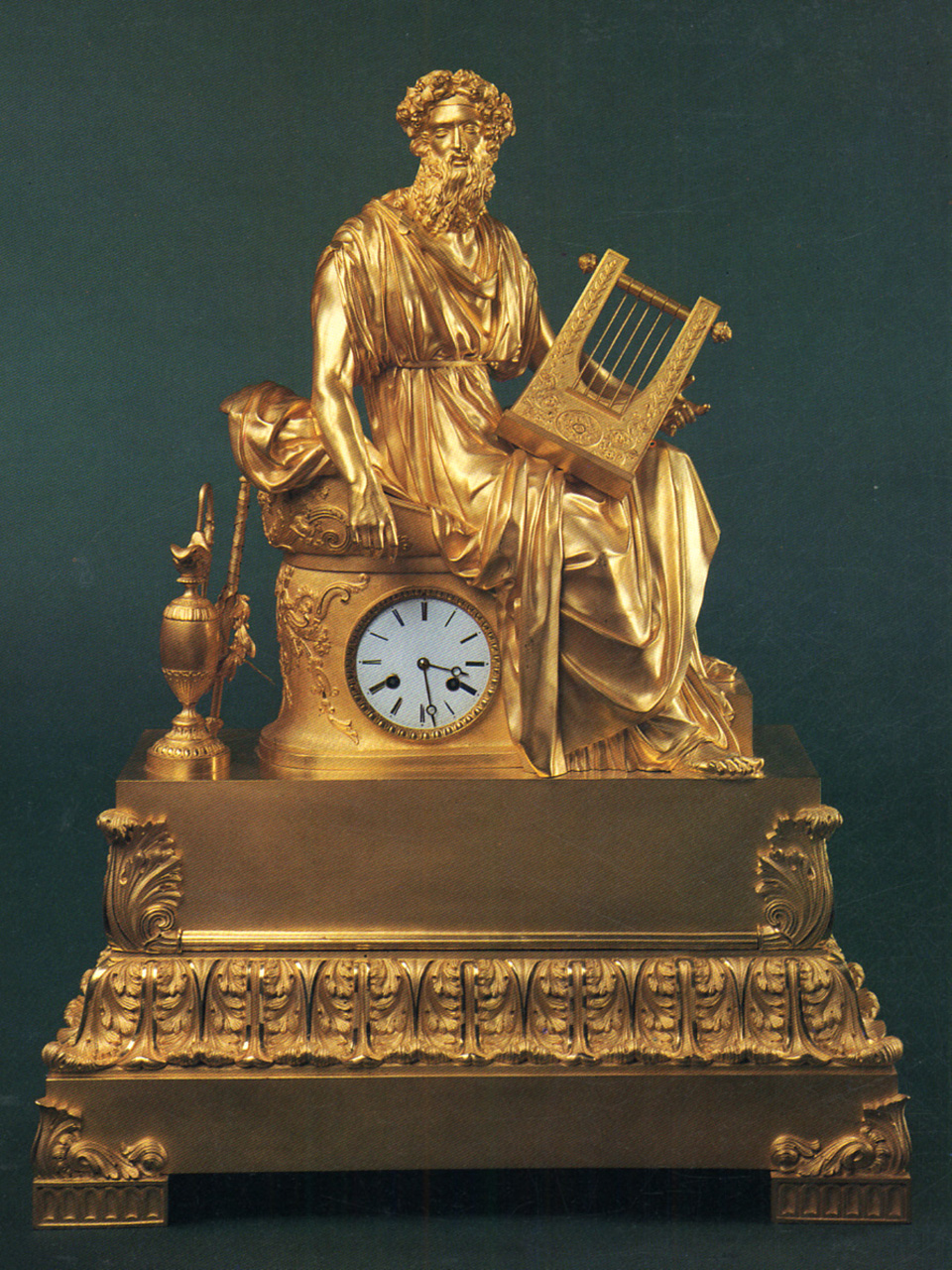 Omero con la lira (orologio - da mensola, opera isolata) di Pons Honoré - manifattura parigina (secondo quarto, terzo quarto sec. XIX, sec. XIX)